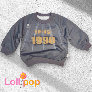 بلوز بچگانه پاییزه مدل Vintage 1990 – رنگ طوسی